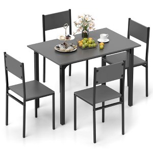 Resenkos Kitchen Table and Chairs Sets,Dining Table Set,5 Piece Dining Table Set Industrial Style Kitchen Table and Chairs for 4-Grey Gray - 1 of 4