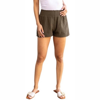 Women's Smocked Waist Shorts - bobi