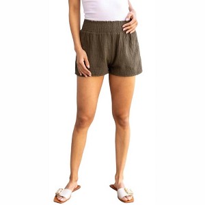 Women's Smocked Waist Shorts - bobi - 1 of 4