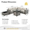 XIZZI 7PCS Patio Furniture Set, Outdoor Sectional Sofa, PE Rattan Wicker Couch, Outside Conversation Sets with Fire Pit Table and Coffee Table, Beige - 3 of 4