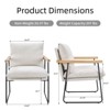 FONTOI Accent Chair with Removable Cushion, Comfy Chair with Wood Armrests for Living Room, Bedroom, White, 23.82"*32.87"*26.6" - 3 of 4