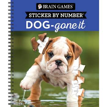Brain Games - Sticker by Number: Puppies & Dogs - 2 Books in 1 (42 Images  to Sticker) - (Spiral Bound)