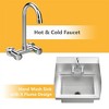 Karl Home 17 x 15 in. Wall Mount Stainless Steel Hand Wash Sink with Side Splash - 4 of 4