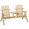 SKRAN 2-Seat Wooden Adirondack Chair, Patio Bench with Table, Outdoor Loveseat Fire Pit Chair for Porch, Backyard, Deck - 2 of 4