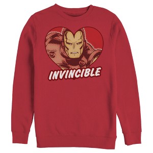 Men's Marvel Iron Man Invincible Valentine Heart Sweatshirt - 1 of 3