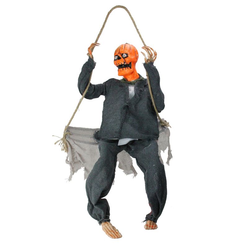 Northlight 30" Animated Swinging Pumpkin Man Halloween Decoration, 3 of 4