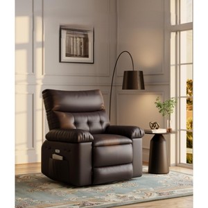 27" Oversized Recliner Chair – PU Leather Manual Recliner with 1.5X Sponge Padding ( for Adults Living Room/Bedroom) - 1 of 4