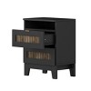 Accent Cabinet Modern Farmhouse with 2 Drawers and Open Shelf for Bedroom Storage - 3irtyhousy - 3 of 4