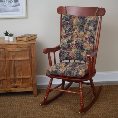 Cabernet Patterned Cotton and Polyester Rocking Chair Cushion Set