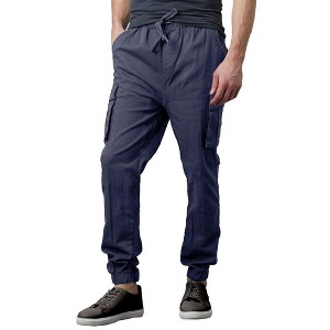 Galaxy By Harvic Men's Slim Fit Cotton Stretch Twill Cargo Joggers - 1 of 4