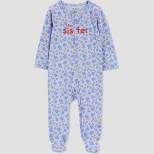 Carter's Just One You®️ Baby Girls' 'Little Sister' Footed Pajama - Blue