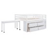 NicBex Full Size Loft Bed with Movable Desk Pine Bed Frame with Drawers, Shelves, Ladder and Full Length Guardrail, No Box Spring Required - 3 of 4