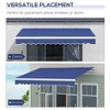 Sapphtopaz 13' x 8' Retractable Awning Manual Patio Awnings Sunshade Shelter UV & Water-Resistant with Manual Crank Handle - 2 of 4