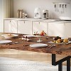 71 Inch Long Farmhouse Dining Table for 6-8 People, Rustic Style Rectangle Kitchen Table with Strong Metal Legs for Dining Room - 4 of 4