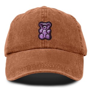 Dalix Purple Gummy Embroidered Cotton Dad Hat Baseball Cap Adjustable Womens - 1 of 4