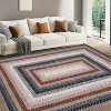 Acekool Washable Braided Print Rug, Non Slip Low Pile Stain Resistant Foldable Area Rug for Living Room Bedroom Dining - 2 of 4