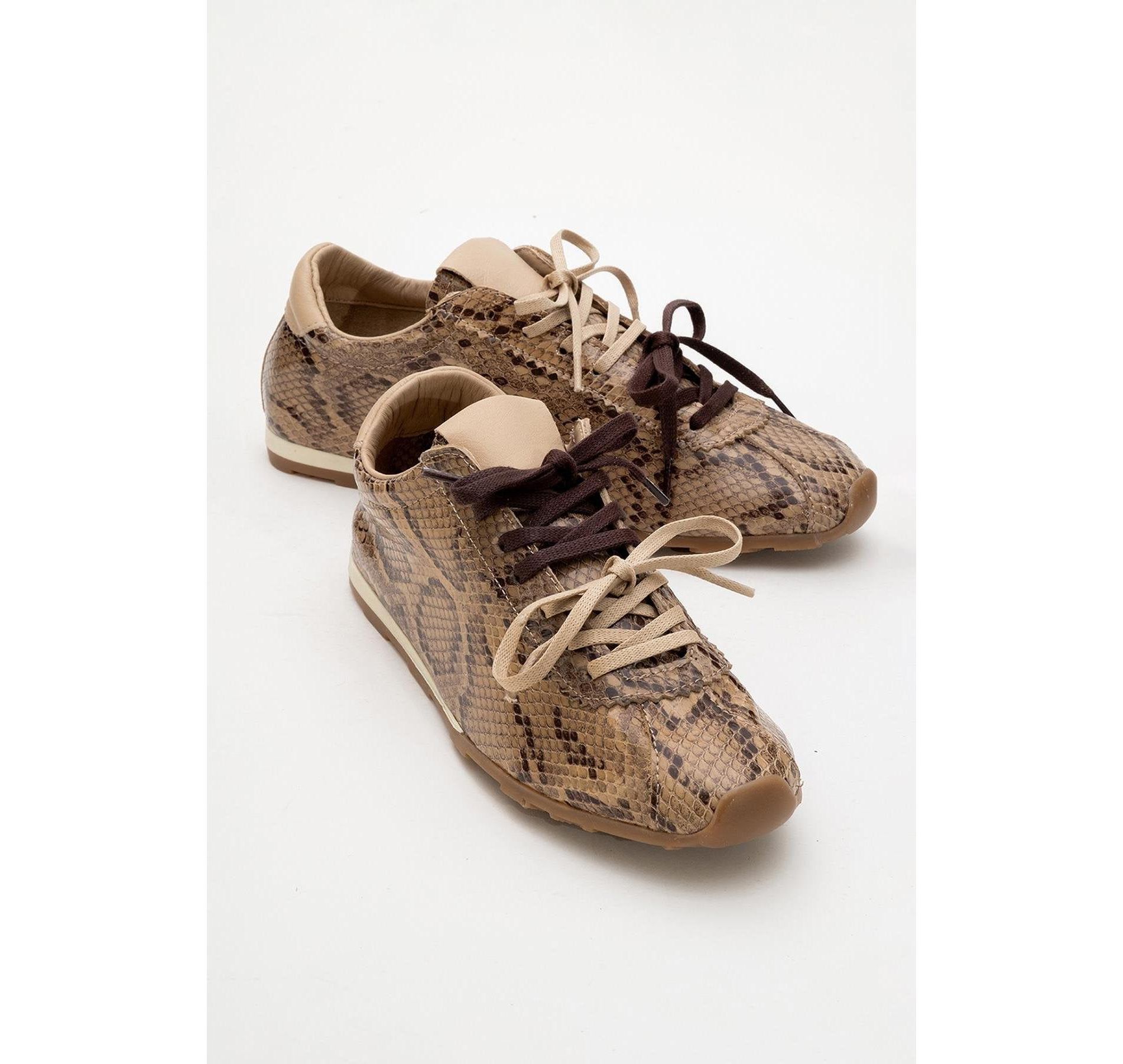Crea - Light Brown Leather Sneakers (Women) | Forever & Always Shoes