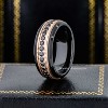 Jewelry Avalanche 2-tone Milgrain Rose Gold Tungsten Black CZ Eternity Mens Wedding Band, Comfort-fit, 8mm - 2 of 4