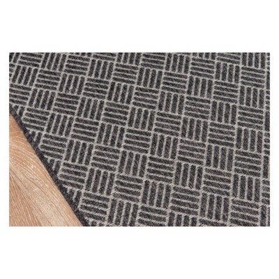 Charcoal Geometric 47'' Synthetic Outdoor Rug