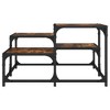 vidaXL Smoked Oak Coffee Table - Engineered Wood, Metal Frame, Square Centerpiece for Living Room, Adjustable Feet, Multi-Tier Design - 4 of 4