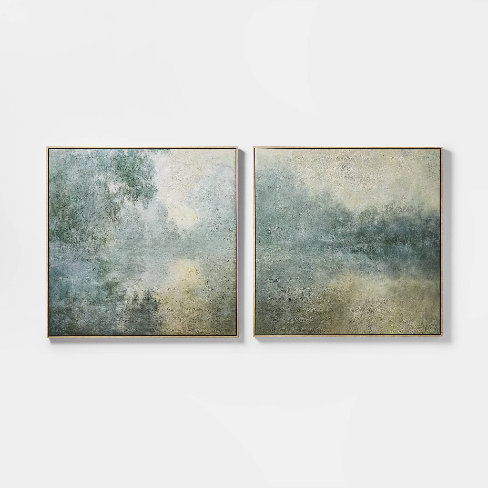 36"x36" Set of 2 Blurry Landscape Framed Wall Art - Threshold™ designed with Studio McGee