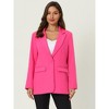 Hobemty Women's Long Sleeve 1 Button Notch Lapel Collar Blazer - 4 of 4