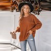 Women's Pumpkin Spice Color Textured Knit Sweater - Cupshe - 4 of 4