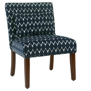 Parker Accent Chair with Pillow - Textured Navy - HomePop, Blue