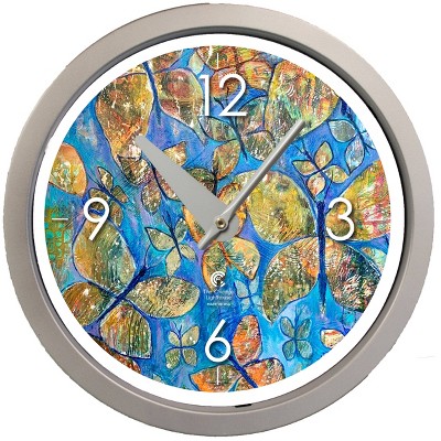 14.5" Artist Series Diane Rakocy Abundance of Love Decorative Clock Silver - The Chicago Lighthouse