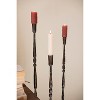 Forged-Iron Candle Holders – Set of Three Tall Taper Holders Antique Brass by Kalalou - 3 of 4