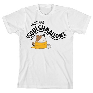 Squishmallows Cozy Cam With Cocoa Crew Neck Short Sleeve Youth Boy's White T-shirt - 1 of 3