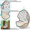 Sunnydaze Outdoor Resin Wicker Patio Danielle Hanging Basket Egg Chair Swing with Cushion and Headrest - 2pc - image 2 of 4