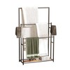 DOMETOUR 47.2" Tall Freestanding Towel Racks for Bathroom, 3 Tier Floor Towel Rack, Large Blanket Ladder Drying Display Rack Outdoor Poolside, Black - 2 of 4