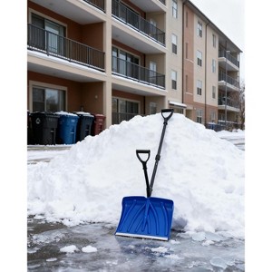 Snow Shovel with 18 Inch Blade, Portable Steel Shovels with Assist D-Ring Handle & Lightweight 4.5Lbs Design, Ice Scraper for Snow Removal - 1 of 4