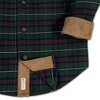 Hope & Henry Boys' Organic Long Sleeve Flannel Shirt with Suede Detail, Merry Pine Plaid, 18-24 Months - 3 of 4