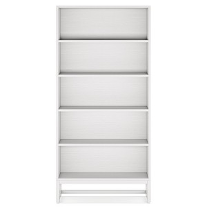 Lirago White Powder-Coated Metal and Particle Board 5-Tier Bookcase 31.5x11.81x70.87 Inch Heavy Duty Storage Shelf - 1 of 4