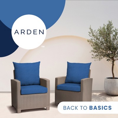 Cobalt Blue Polyester Outdoor Deep Seat Cushion Set