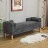 Bella Depot 65.35"W Corduroy Storage Bench with Armrests and Two bolster Pillows for Living Room, Entryway and Bedroom - 2 of 4