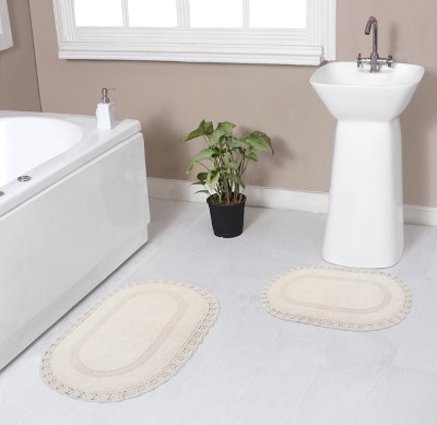 Hampton Crochet Collection Cotton Reversible Tufted Set of 2 Bath Rug Set - Home Weavers