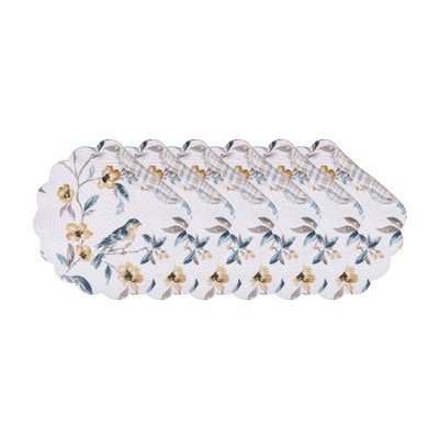 C&F Home Calix Bluebird Round Cotton Placemat Machine Washable Set of 6