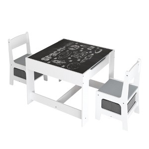 Dexmalle Kids Activity Table and Chair Set with Drawer,Drawing, Reading, Crafts,White - 1 of 4