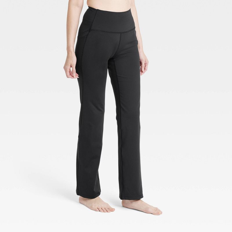 Women's Brushed Sculpt Curvy Pocket Straight Leg Pants - All In Motion™, 1 of 7