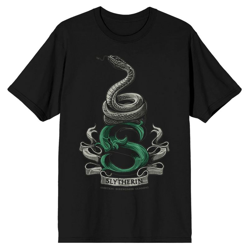 Harry Potter Slytherin Snake Men's Black T-shirt, 1 of 4