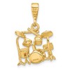 Black Bow Jewelry 14k Yellow Gold 2D Polished Drum Set Pendant - 3 of 4