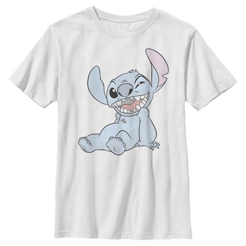 Boy's Lilo & Stitch Halftone Smile T-shirt - White - Small : Target