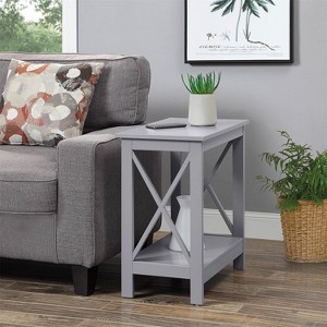 HomeStock Chairside End Table with Shelf, Slim Design with Two Open Tiers, Timeless Accent Storage Table for Living Room or Bedroom - 1 of 4