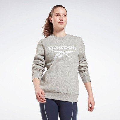 Reebok Identity Logo Fleece Crew Sweatshirt Womens  S Medium Grey Heather