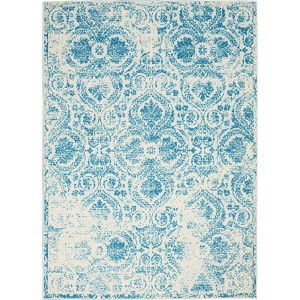 Nourison Jubilant 4' x 6' Blue Area Rug Vintage French Country Damask by Nourison - 1 of 4