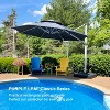 PURPLE LEAF Outdoor Patio Umbrella Offset Cantilever with Base 360 Degree Rotation Round Market Umbrella for Deck Pool and Garden - 2 of 4