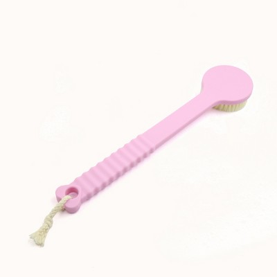 Unique Bargains Soft Bristle Anti Slip Handle Shower Body Rubbing Brush Exfoliating Scrub Tool Pink